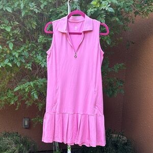 Pink Tail Zip-Up Polo Golf Dress Size Small